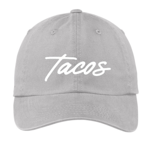 Frankie Jean Tacos Cursive Baseball Cap In Grey - Picture 10 of 10